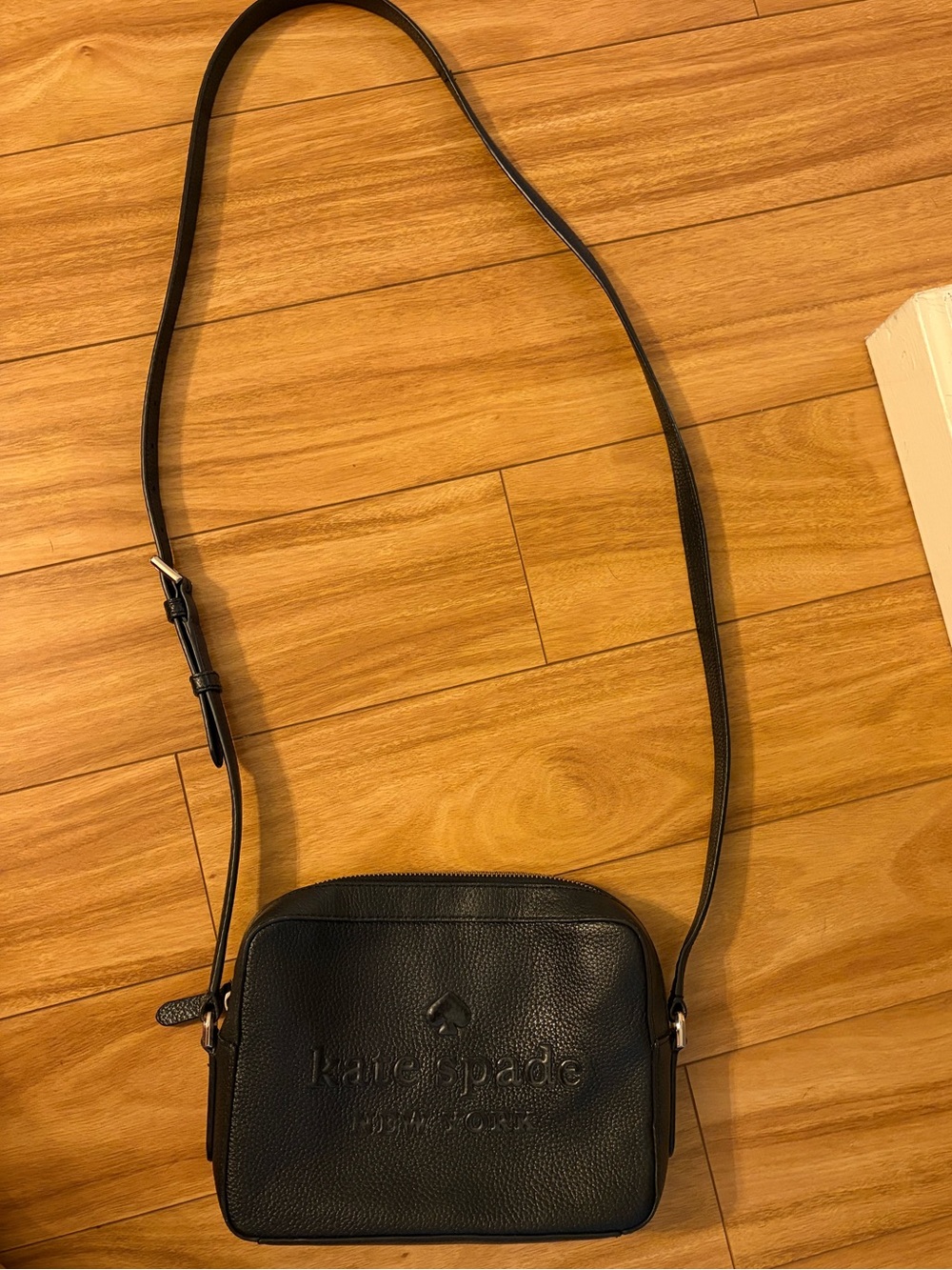 kate spade black pebbled leather crossbody camera bag